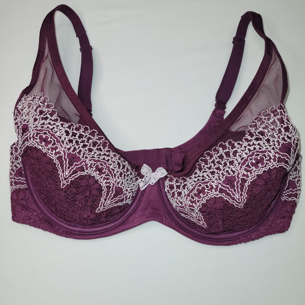 Victoria's Secret Lace Bra - Deep Purple and White